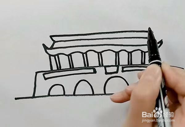 天安门的颜色怎么画