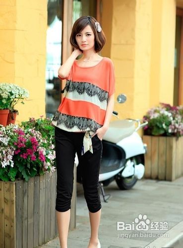 雪纺衫和七分裤搭配清爽显高挑
