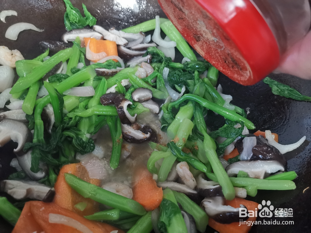 虾仁香菇炒菜薹