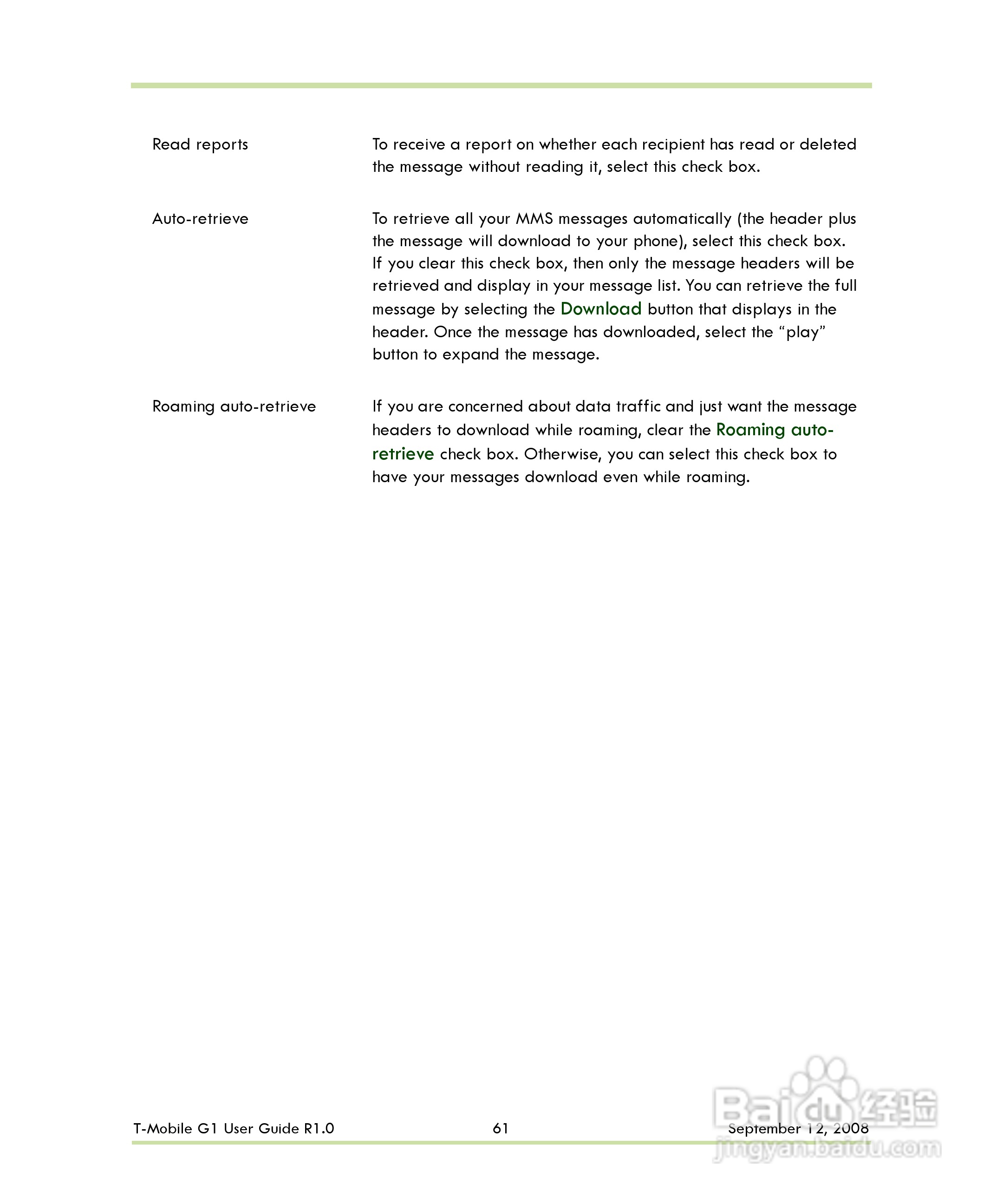 HTC T-Mobile G1手机说明书:[7]