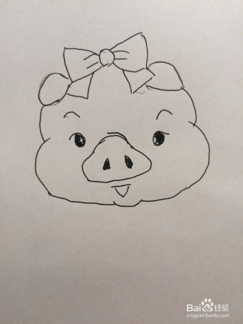 简单漂亮小猪的画法图与步骤