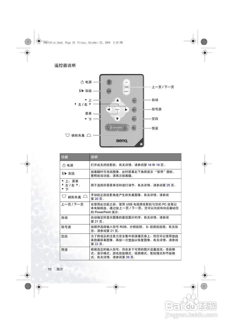 明基PB6115投影机使用说明书:[2]