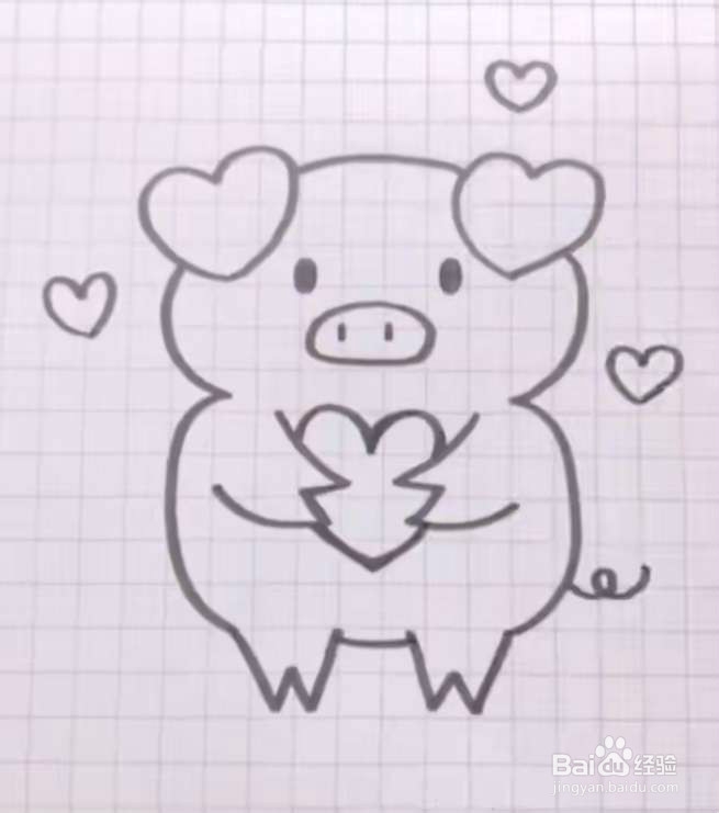 #我来了#简笔画表白猪怎么画
