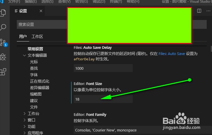 vscode怎么修改显示的字体大小