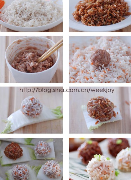 珍珠丸子红米饭的做法