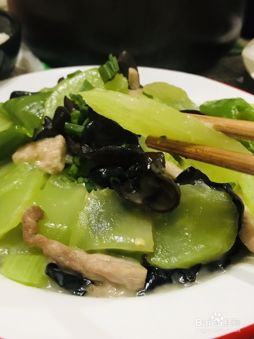 心心念念的莴笋炒木耳