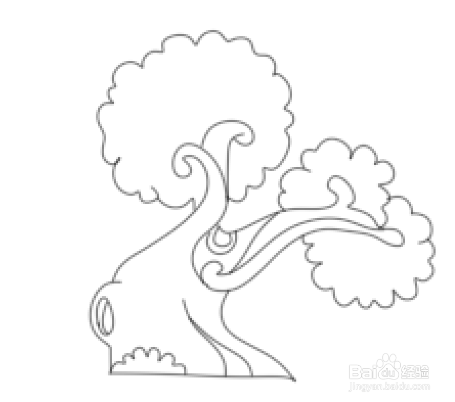 简笔画--卡通枫树的画法