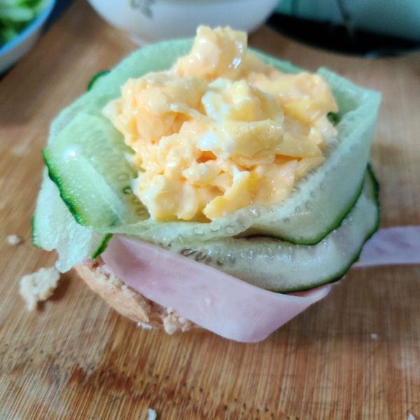 低脂高颜值开放式三明治