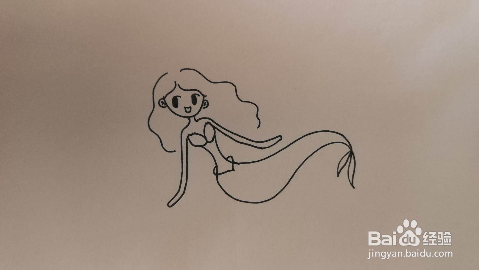 #经验分享官#可爱的美人鱼简笔画