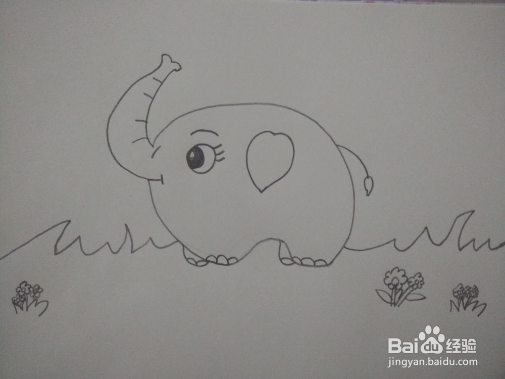 教你画水彩画之蓝色小象