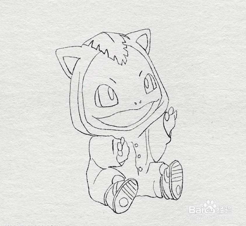 如何画神奇宝贝妙娃花的简笔画