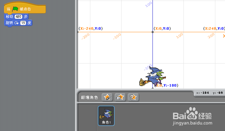 Scratch，移动脚本和旋转脚本的运用