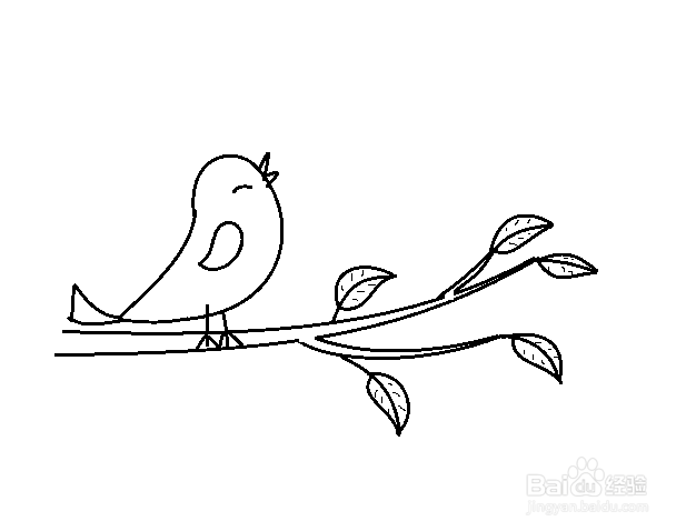 树上的小鸟简笔画图片