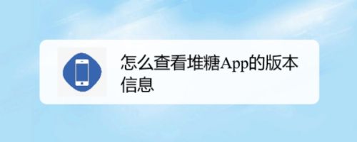 怎么查看堆糖App的版本信息