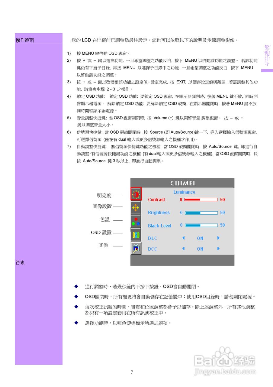 奇美液晶显示器20RA型使用说明书