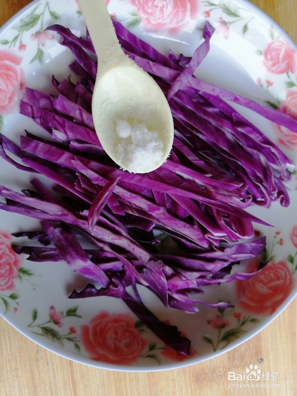 粉丝菠菜拌紫甘蓝