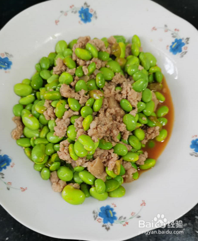 毛豆米炒肉的做法