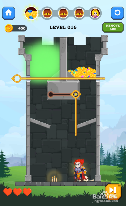 Hero Rescue Online的LEVEL 016怎样通过？