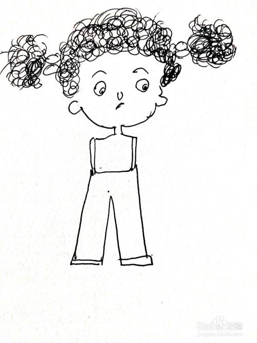 可爱的卷发小女孩怎么画