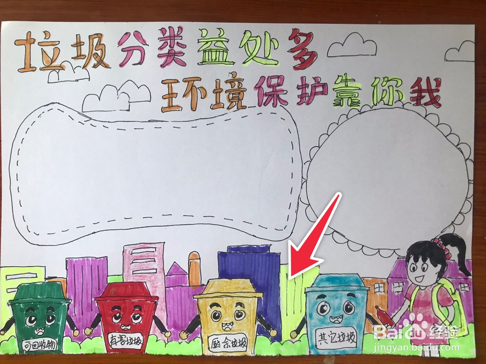 垃圾分类益处多,环境保护靠你我手抄报