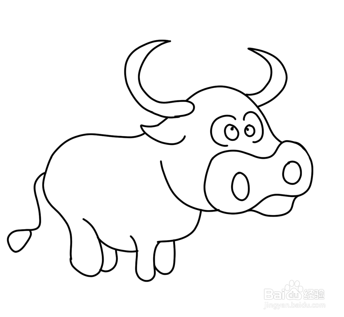 动物简笔画:一头老黄牛