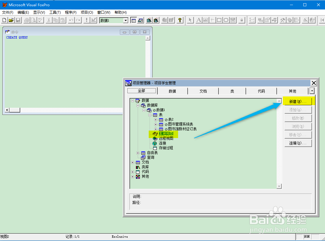 vf使用视图设计器创建本地视图