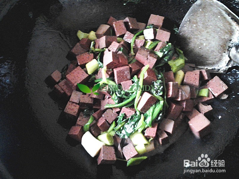 怎么做好吃的菠菜蒜苗炒猪血