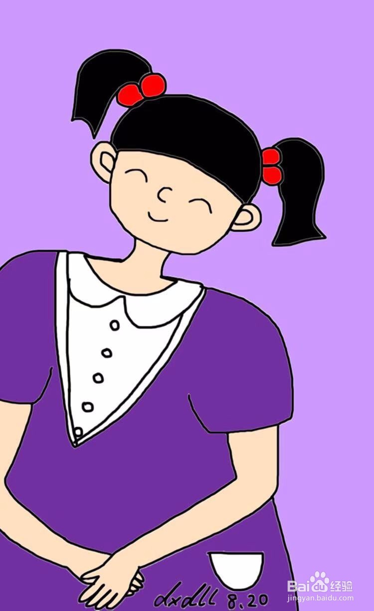 dxdll手绘之微笑的女孩