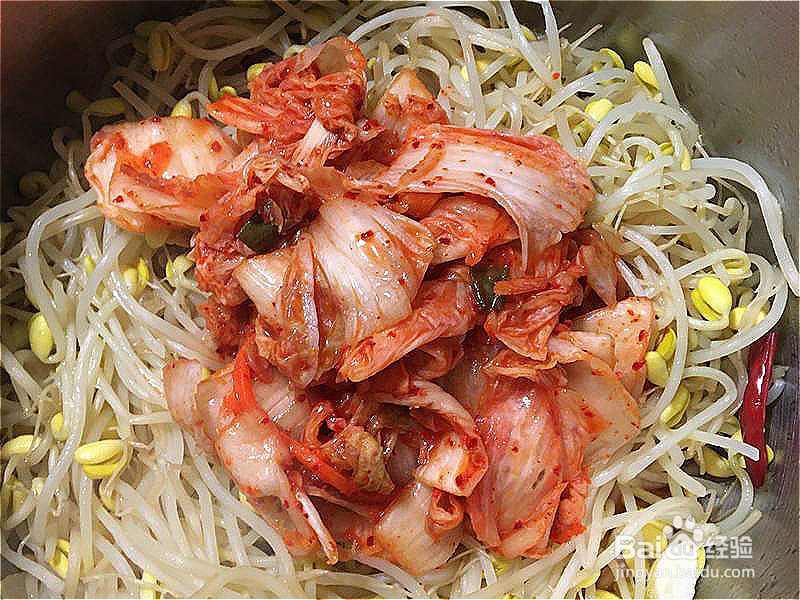 如何做黄豆芽炒泡菜 百度经验