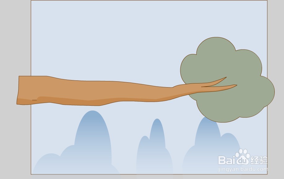 flash绘制一个站树枝背景效果