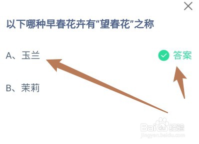 蚂蚁庄园答案哪种早春花卉有