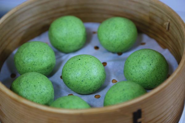 咸蛋黄肉松青团和红豆沙青团超级详细