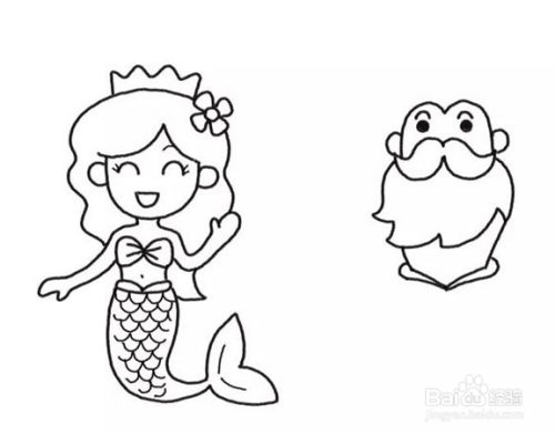 如何画出美人鱼和人鱼国王?