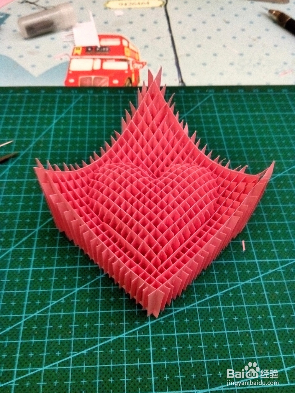 手工DIY纸雕 3D立体爱心