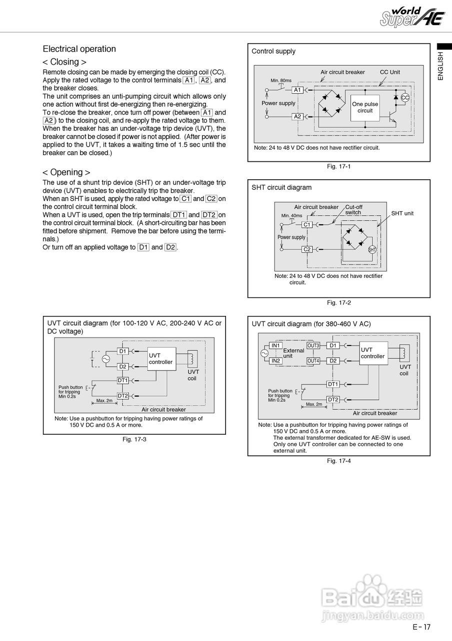 三菱 Type AE-SW低压空气断路器使用说明书:[2]