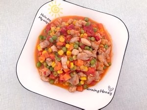 零难度西红柿杂菜鸡腿肉丁的做法