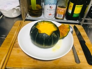 食补佳品微波小南瓜蒸蛋的做法