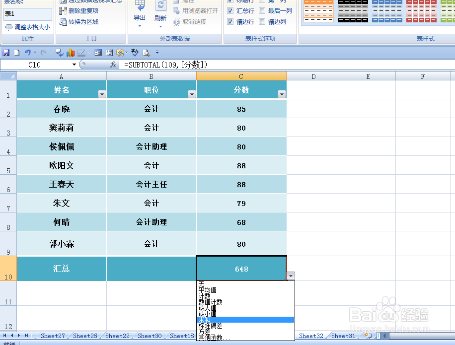 EXCEL中如何快速分类求和