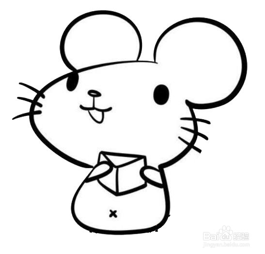 吃东西简笔画简单老鼠图片