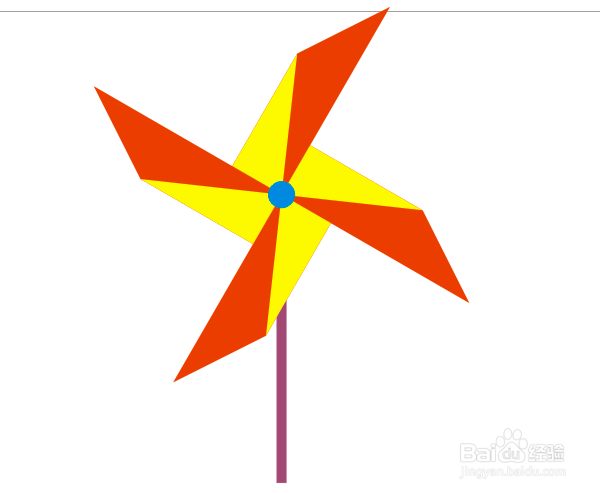 怎样在corelDRAW里面画简易的纸风车