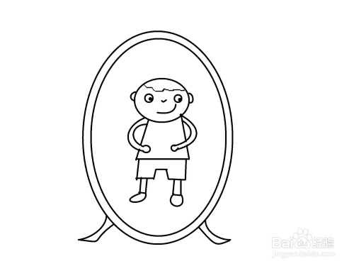 怎样画镜子里的小男生
