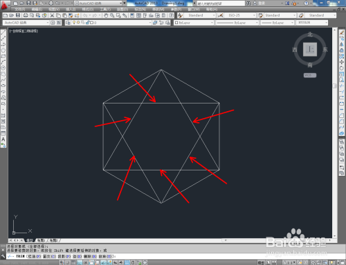 CAD平面六角星制作教程