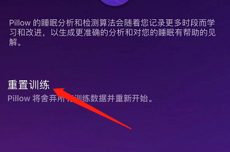 IOS版Pillow如何重置训练？