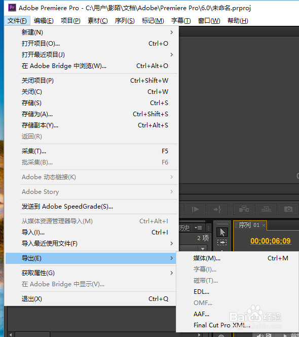 利用Premiere导出视频？