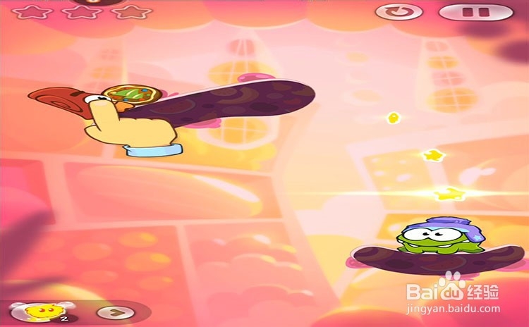 手机游戏割绳子2关卡6-1、关卡6-2三星攻略