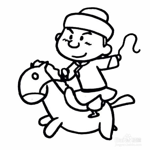 内蒙古骑马简笔画图片