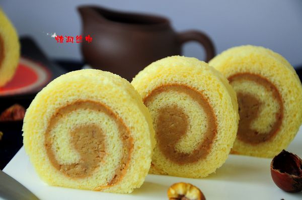 戚风栗蓉蛋糕卷