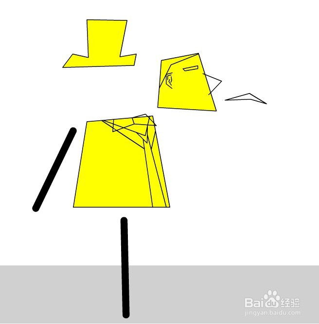 Flash绘制一个戴帽子的胡子男人物