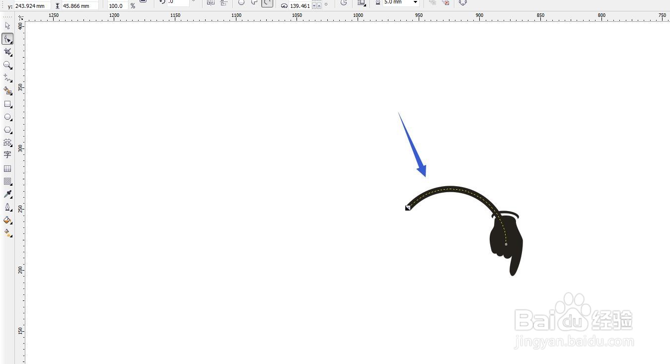 CorelDRAW怎么快速绘制一个小手的指示标？