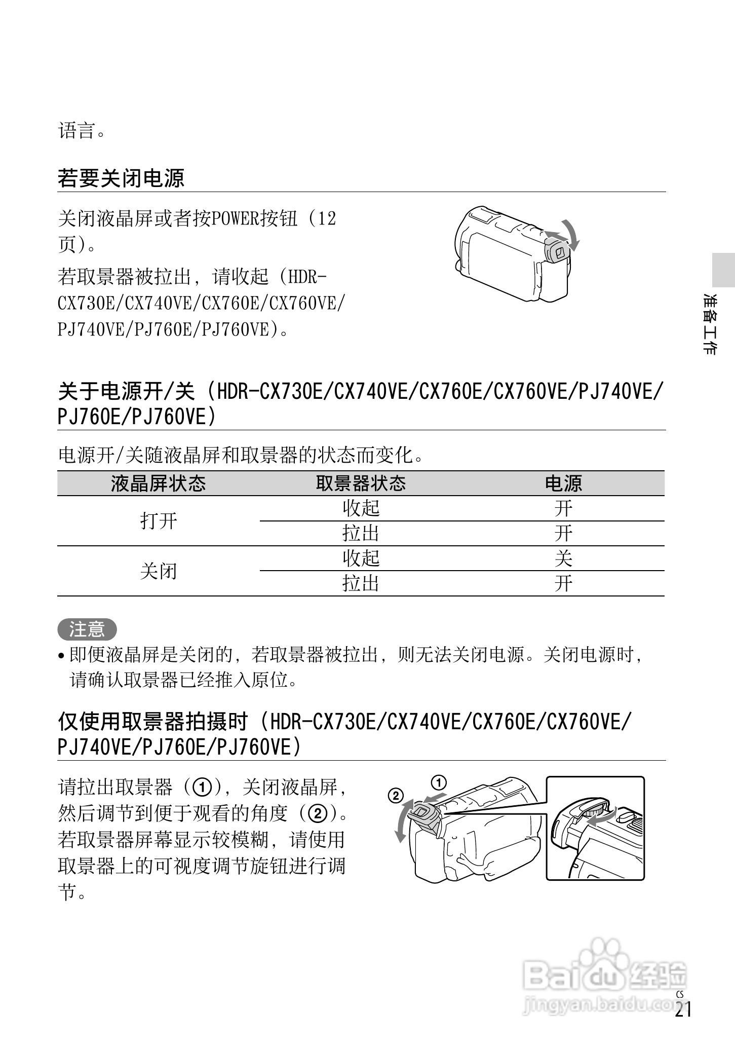 SONY索尼 HDR-CX760E CX760VE数码摄像机说明书:[3]